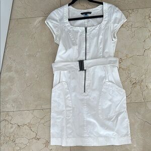 French Connection White  Dress with Belt Size 10